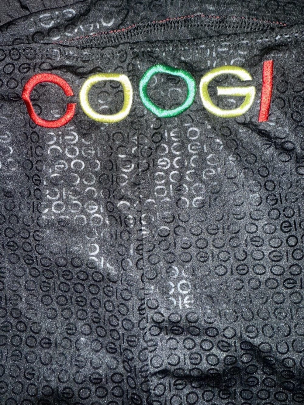 COOGI Vintage Y2K Black Halter Maxi Dress With Rasta Inspired Colored Waistband - Picture 7 of 9